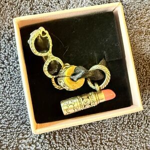 3 Brighton charms - Lipstick charm Sunglasses & slider/spacer with knot design